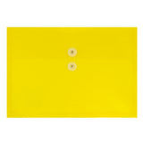 JAM PAPER Plastic Envelopes with Button & String Tie Closure - Letter Booklet - 9 3/4 x 13 - Yellow - 12/Pack