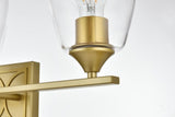 Living District Harris 3-Light Iron & Glass Bath Sconce In Brass/Clear