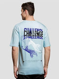 ADRO Oversize T Shirt for Men | Drop Shoulder T Shirt | Mens Oversize T-Shirt | 220 GSM Cotton Oversize Tshirt | Trendy Front and Back Printed T Shirt|OVR24-L1-CHL-SK-S Sky Blue,Sky Blue