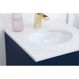 Elegant Decor Sommerville 18 Steel And Wood Single Bathroom Vanity In Blue
