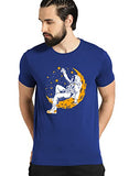 Adro Astronaut Graphic Design Mens Printed T-Shirts (Rnr-M-Moon-Rb_Royal Blue_2Xl)