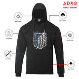 Adro Men'S Cotton Neck Hooded Sweatshirt (H22-2-Winn-Bl_Black_2Xl)