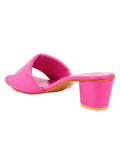 Shoetopia Stylish Solid Pink Block Heels For Women & Girls /Uk6,Pink,6,B0BYP6NMDR