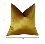 Plutus Brands Plutus Lumiere Bronze Handmade Throw Pillow, 24 X 24, Gold