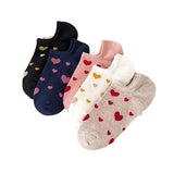 Mercehive WomenS Heart Print Ankle Socks | Cute Low Cut NoShow Cotton Blend Socks | Soft, Breathable, Lightweight Casual Socks