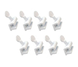 QCAA Single Small Sliding Window Security Lock, White, Aluminum Material, Made in Taiwan, 8 Pack