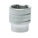 Teng Tools 19MM 3/8 Inch Drive 6 Point Metric Shallow Chrome Vanadium Socket | Mechanic Tool | Hand Tool - M380519-C