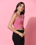 Toplot Women'S Solid Ribbed Round Neck Sleeveless Slim Fit Tank Top (Tank-Top-5069-Pink-S),Pink,,B0CGHXQ25S