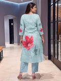 Gosriki Women'S Rayon Viscose Straight Printed Kurta With Pant (Susan Sky-Vks05-Gs_L_Sky Blue_Large),Sky Blue,,B0F8QCW38Y