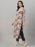 Anni Designer Women'S Cotton Blend Straight Fit Printed Kurta With Pant (Southz Wine-Nw_L_Wine_Large),Wine,L,Cotton Blend,Straight,