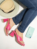 Shoetopia Women'S Block Heel Sandal,Pink,7,B0BSC9VJR6