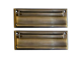 QCAA Solid Brass Mail Slot, with Solid Brass Interior Frame and Solid Brass Back Plate, 8-7/8''X2-7/8,Antique Brass 1 Pack, Made