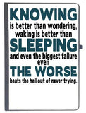 Udnag Ruled Notebook Diary Nurse | Knowing Sleeping Even The Biggest Failure Even The Worse, [A5 80Pages 80Gsm (Black)