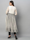 Anni Designer Women'S Cotton Blend Anarkali Chikankari Embroidered Kurti (Dori Kali White_L_White_Large),White,L,Cotton Blend,Anarkali,
