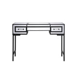 Elegant Decor Beau 42 Metal And Mdf Mirrored Flip Top Vanity Table In Black