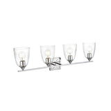 Living District Harris 4-Light Iron & Glass Bath Sconce In Chrome/Clear