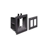 Arlington TVBU505BL1 Recessed TV Outlet Box with Paintable Trim Plate, Black, 2Gang