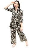 Anni Designer Women'S Cotton Blend Mid Thigh Printed Co-Ord Set (J111 Black Co-Ord_Xl_Black_X-Large),Black,XL