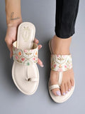 Shoetopia Girls Klp-1 Cream Flat Sandal - 5 Uk (Girls-Klp-1-Cream),Cream,5,B0CQK5MQTW