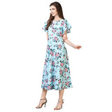 Oomph! Women'S Western & Fusion Wear Midi Dresses For Women Beach Blue - Md57,Pale Blue,Pale Blue,Xl