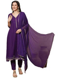 Gosriki Women'S Rayon Blend Anarkali Embroidered Kurta With Pant & Dupatta (Ranibai Blue-Vks03-Gs_M_Blue_Medium),Blue,,B0DVPHMCKT