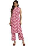 Shiv Textiles Cotton Printed Kurta Set For Women.(KP-208-Maroon-3XL)