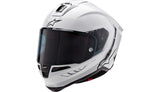 Alpinestars Supertech R10 Solid Helmet, Carbon Shell, CE-Certified, Advanced Ventilation & Fit, 2XL, White Glossy/Black Mattee