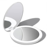 Fancii LED Lighted Travel Makeup Mirror, 1x/10x Magnification - Daylight LED, Compact, Portable, Large 5 Wide Illuminated Foldin
