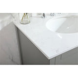 Elegant Decor Irene 30 Zinc Alloy Mdf Single Bathroom Vanity In Gray