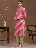 Libas Women'S Viscose Rayon Printed Straight Kurtas (58195_Pink_3Xl)