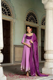 Anni Designer Women'S Rayon Viscose Solid Anarkali Kurta With Pant & Dupatta (Kuspari Lavender-Vks02_S_Lavender_Small),Lavender,S,,,