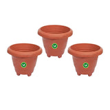 Udanta Planter Round Leg Pots 8 Inch Round Leg Pot Qty 5Pcs (Terracotta)