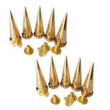 ATORSE 2x10pcs Copper Cone Screwback Stud Leather Craft Spike Rivets Gold
