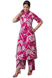 Gosriki Women'S Rayon Viscose Straight Printed Kurta With Palazzo (Diboli Pink-Vks01-Gs_L_Pink_Large),Pink,,B0DVPP5R6Q