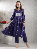 Gosriki Women'S Rayon Blend Anarkali Printed Kurta With Pant (Anveshi Begani-Vks04-Gs_S_Begani_Small),Begani,,B0DJWH7CSW