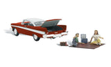 Autoscene Parked for a Picnic 1950s Type Vehicle w/Figures & Acc HO Scale Woodland Scenics