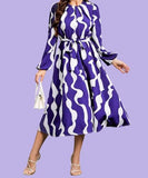 Leriya Fashion Rayon Fit and Flare Below The Knee Women Dress (LF-WD1221_Blue,Blue