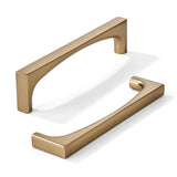 khtumeware 2 Pack Solid Handles 6-Inch(152mm) Satin Brass Cabinet Pulls,Heavy Duty Brushed Brass Handles for Kitchen Cabinets, C
