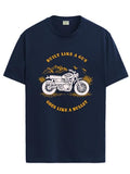 Adro Men'S Royal Bike Design Printed 100% Cotton T-Shirt - Regular Fit, Printed T-Shirts For Men (Rn24-Ryl-Nb_Navy_Xl)
