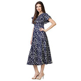 Oomph! Women'S Western & Fusion Wear Midi Dresses For Women Beach Blue - Md62,Navy BlueApparel,XL