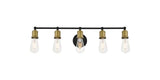Elegant Lighting Living District Indoor Modern Home Decorative Bright Ceiling Serif 5 Light Brass And Black Wall Sconce