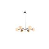 Living District Briggs 6-Light Metal Pendant With White Shade In Black And Brass