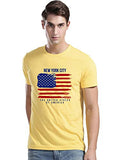 Adro Men'S Usa American Flag Printed Cotton T-Shirts (Rnr-M-Nww-Ly_Light Yellow_S)