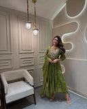 Gosriki Women'S Rayon Blend Embroidered Anarkali Kurta With Pant & Dupatta (Kanota Green-Gs_Xxl_Green_Xx-Large),Green,2,B0DRNPFQ5Z