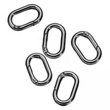 ATORSE 2x5 Pieces Spring Oval Rings 1 Oval Carabiners for Purse Jewelry Making Craft Black