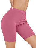 KYDA Women's Anti Bacterial Cycling Shorts Under Skirt Biker Shorts High Waist Stretchable Yoga Shorts & Gym Workout Skin Fit Shorties(Pink_XL),Pink