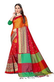 GRECIILOOKS Womens Cotton Silk Casual Saree For Women (Orange1)