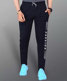 LookMark Men's Slim Fit Solid Lycra Blend Full Elastic Sport Wear Running Gym Stretchable Jogger Track Pant in Black Color(Track 05 Black-XL),Black