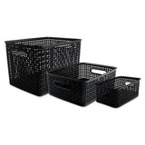 Advantus Weave Bins,13 5/8 X 10 3/4 X 9, Plastic, Black, 3 Bins