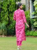Gosriki Women'S Cotton Blend Straight Printed Kurta With Pant (Chandar Pink-Gs_Xxl_Pink_Xx-Large),Pink,2,B0D9YJR2FG